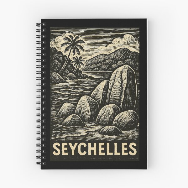 Item preview, Seychelles Linocut Style  designed and sold by Thistle-TShop.
