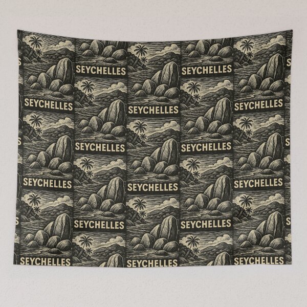 Item preview, Seychelles Linocut Style  designed and sold by Thistle-TShop.