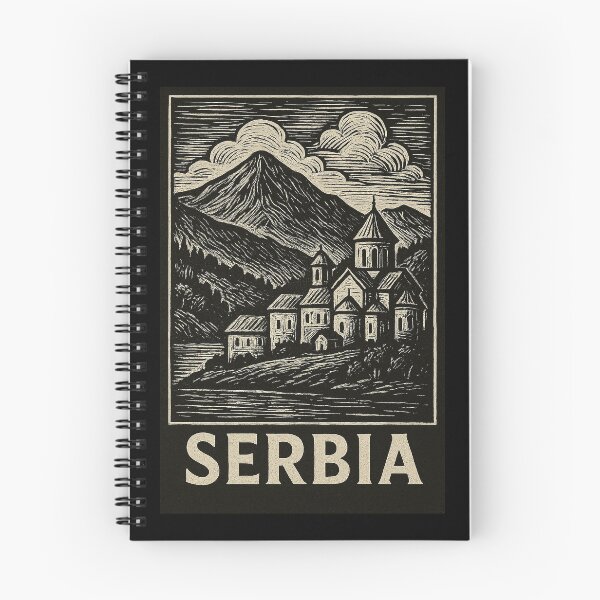 Item preview, Serbia Linocut Style  designed and sold by Thistle-TShop.