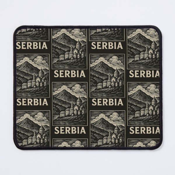Item preview, Serbia Linocut Style  designed and sold by Thistle-TShop.