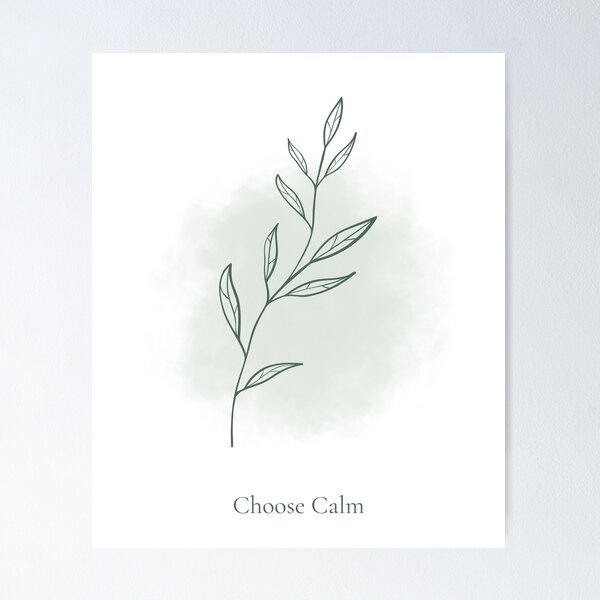 Item preview, Choose Calm – Minimalist Botanical Line Art designed and sold by Calm Earth Collective.