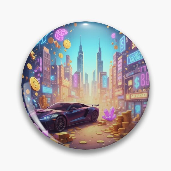 Item preview, Crypto Wealth in a Neon Future City designed and sold by TrendTonic1.
