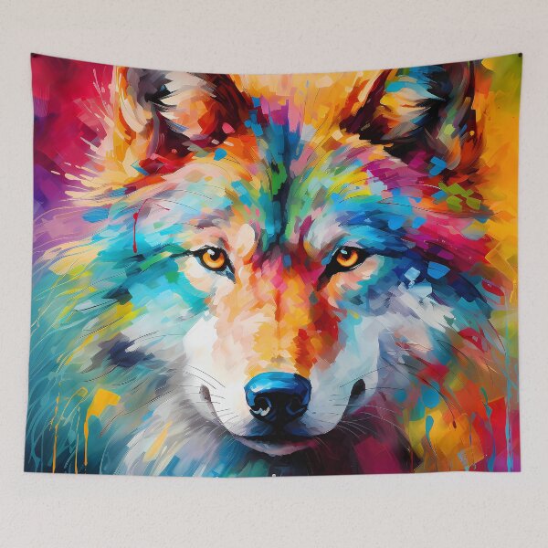 Item preview, Rugged, Bold, And Bright Wolf Face Digital Art designed and sold by DEC02.