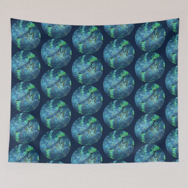 Item preview, Galaxy Praying Mantis Botanical Stars illustration designed and sold by 3DDesignSpot.
