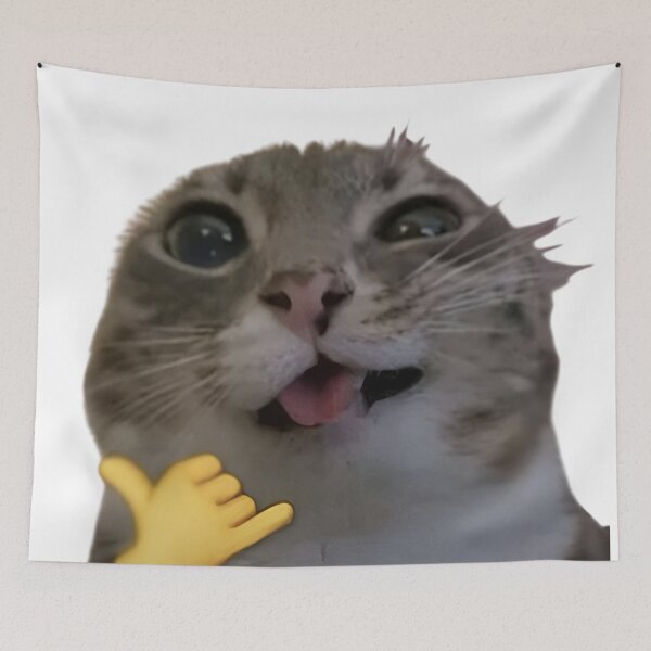 Item preview, Chill Cat Meme | Funny Shocked Cat “Call Me” Reaction designed and sold by Dyan4.