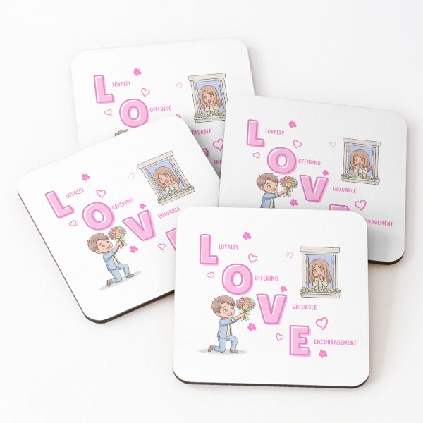 Item preview, Cute LOVE Acronym Couple Illustration – Valentine Loyalty Offering Valuable Encouragement Gift designed and sold by Beeform.
