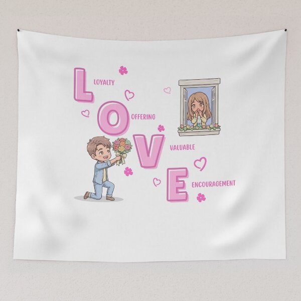 Item preview, Cute LOVE Acronym Couple Illustration – Valentine Loyalty Offering Valuable Encouragement Gift designed and sold by Beeform.