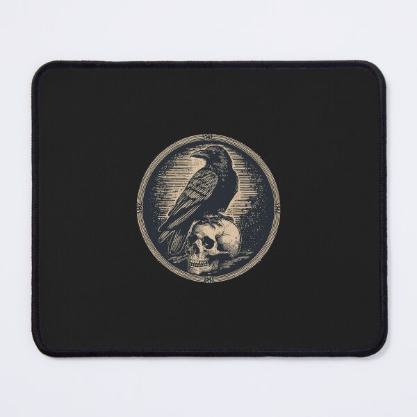 Item preview, The Raven on Skull | Edgar Allan Poe Dark Academia designed and sold by VENOHA.