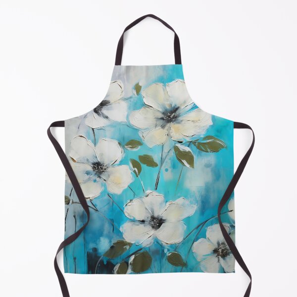 Item preview, Grunge White Flowers On Sky Blue Digital Art designed and sold by DEC02.
