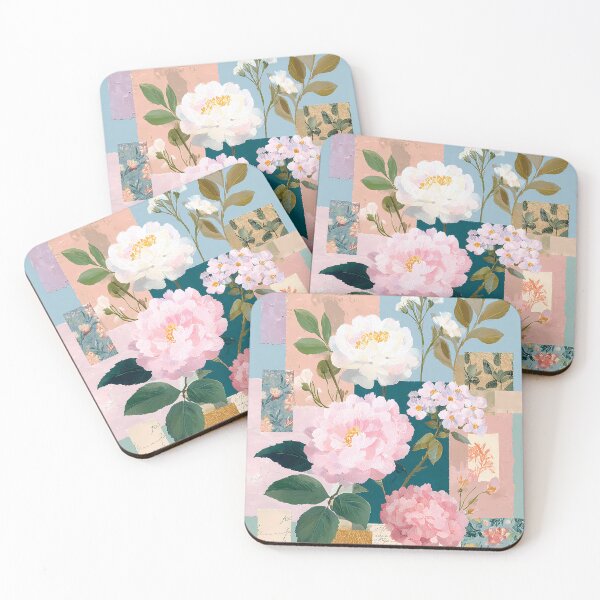 Item preview,  Soft Romantic Collage Art – Torn Paper Textures, Faded Florals, Vintage Feminine Aesthetic designed and sold by BobaBunny76.