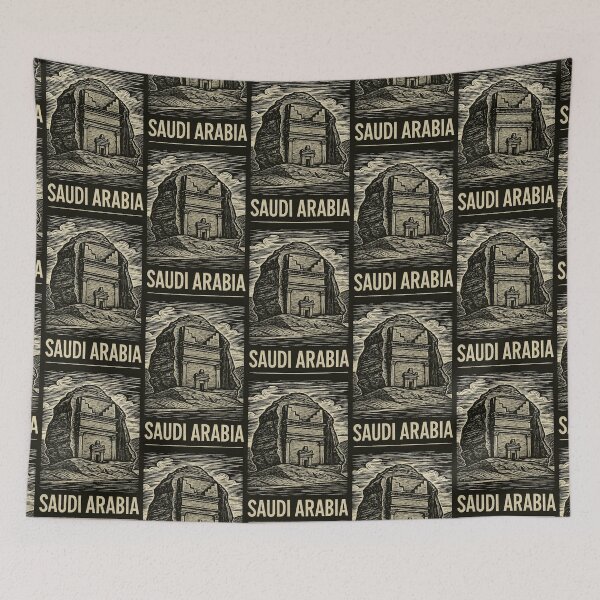 Item preview, Saudi Arabia Linocut Style  designed and sold by Thistle-TShop.