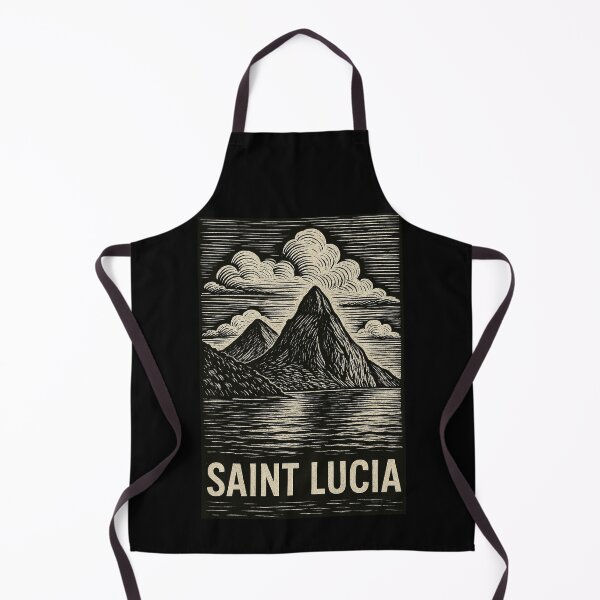 Item preview, Saint Lucia Linocut Style  designed and sold by Thistle-TShop.
