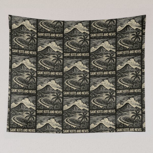 Item preview, Saint Kitts and Nevis Linocut Style  designed and sold by Thistle-TShop.