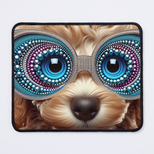 Item preview, Goldendoodle with Bejeweled Glasses designed and sold by Wags & Tails.