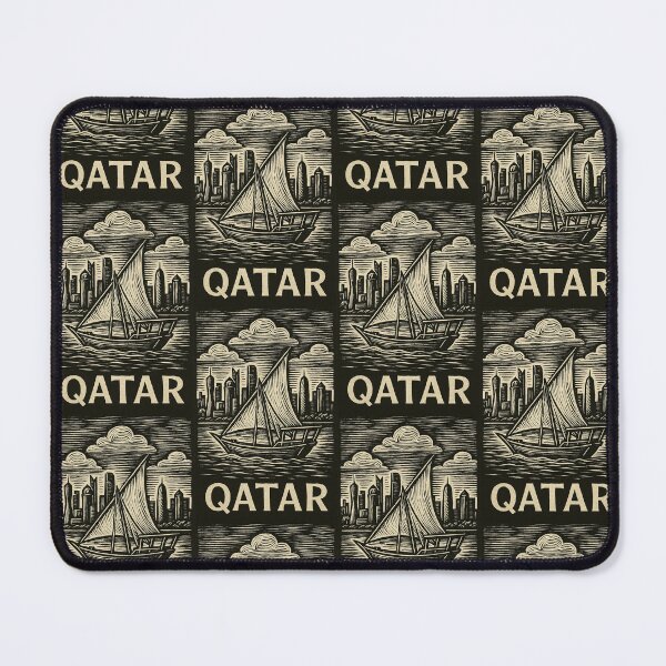 Item preview, Qatar Linocut Style  designed and sold by Thistle-TShop.
