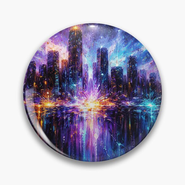 Item preview, Abstract Midnight Cityscape Oil Painting Large Canvas Print Modern Urban Loft Wall Art Contemporary Decor 24x36 designed and sold by Artist Bishhnu Banerji.