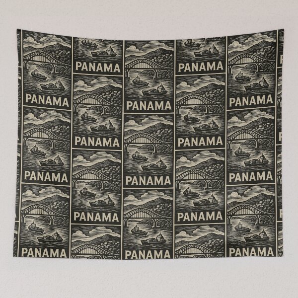 Item preview, Panama Linocut Style  designed and sold by Thistle-TShop.