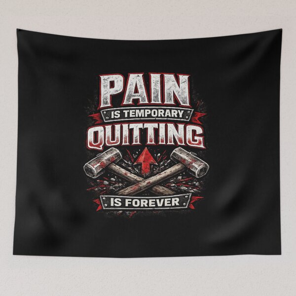 Item preview, Pain Is Temporary Quitting Is Forever Aggressive Grind Motivation designed and sold by Wolf Garage.