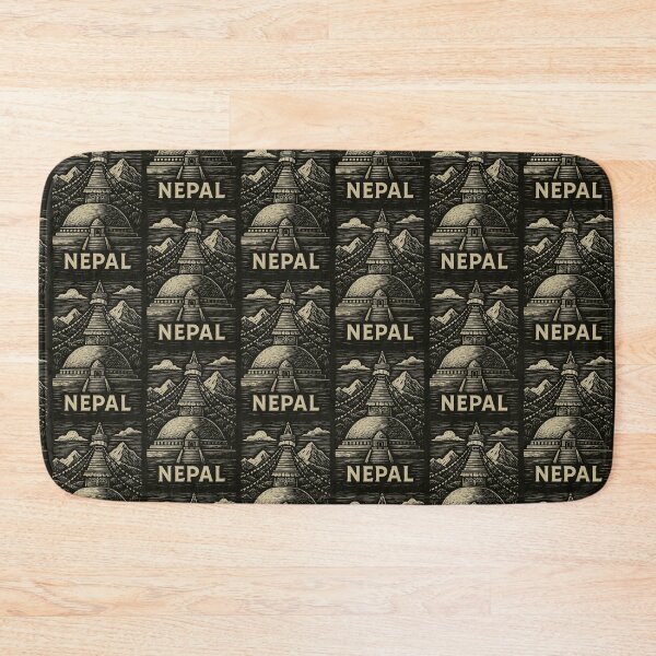 Item preview, Nepal Linocut Style  designed and sold by Thistle-TShop.