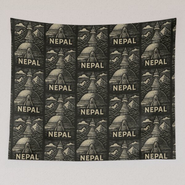 Item preview, Nepal Linocut Style  designed and sold by Thistle-TShop.