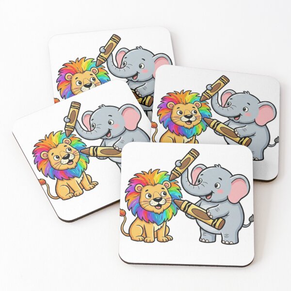 Item preview, Artistic Elephant Painting Rainbow Lion designed and sold by JIKUMI STUDIO.