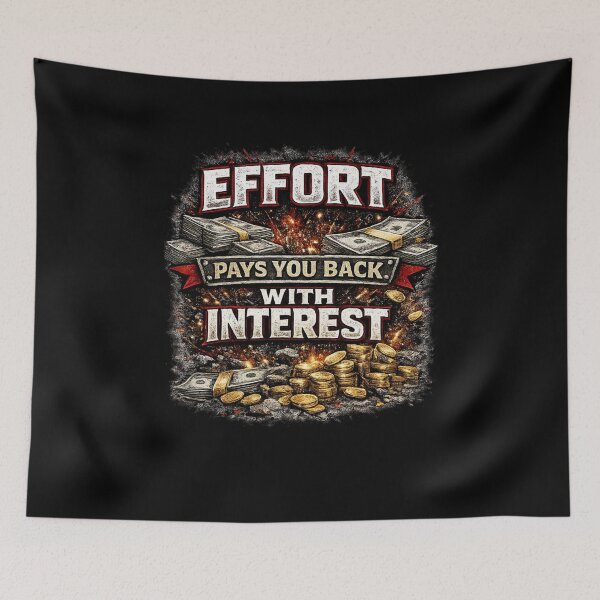 Item preview, Effort Pays You Back With Interest Aggressive Grind Motivation designed and sold by Wolf Garage.