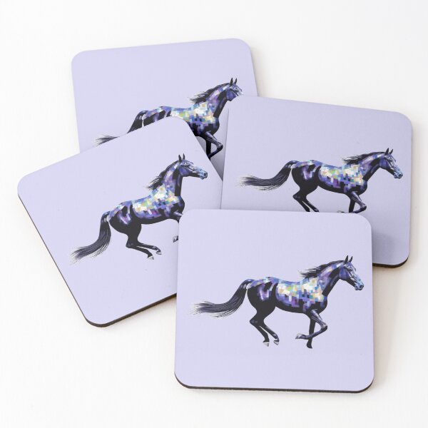 Item preview, black horse mosaic designed and sold by designmari.