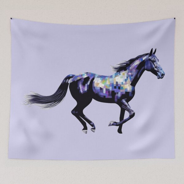 Item preview, black horse mosaic designed and sold by designmari.