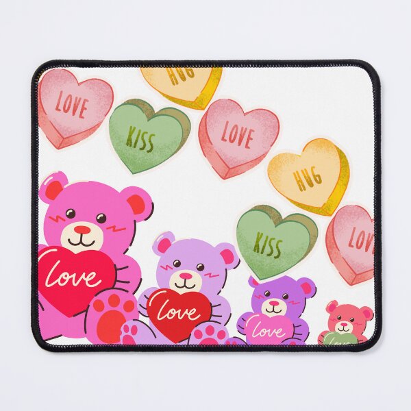 Item preview, Cute Teddy Bears with Candy Hearts – Valentine’s Day Love Design designed and sold by 1234saad.