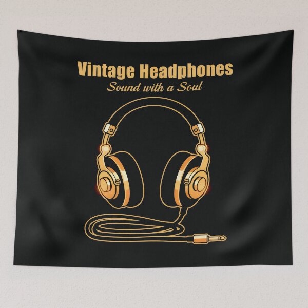 Item preview, Vintage Headphones Music Retro Sound designed and sold by SplashTastic.