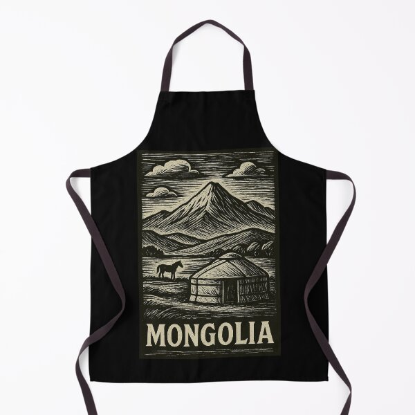 Item preview, Mongolia Linocut Style designed and sold by Thistle-TShop.