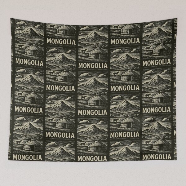 Item preview, Mongolia Linocut Style  designed and sold by Thistle-TShop.