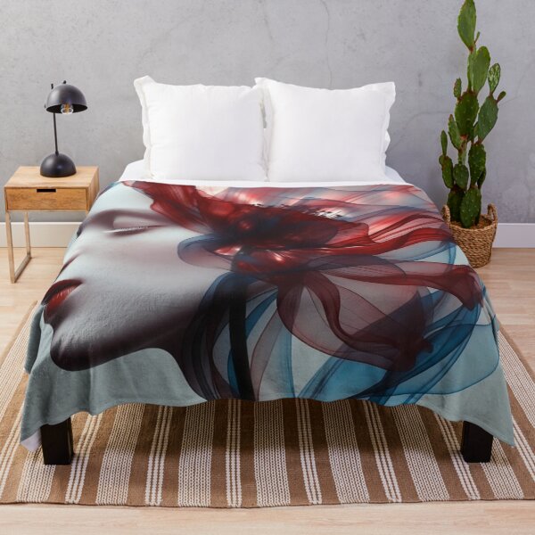 Item preview, Ethereal Poppy Woman – Surreal Floral Portrait Art designed and sold by PixelVibe782.