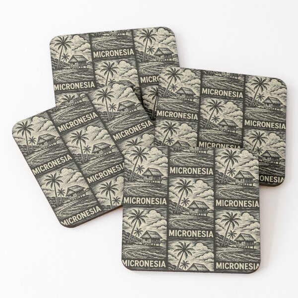 Item preview, Micronesia Linocut Style  designed and sold by Thistle-TShop.