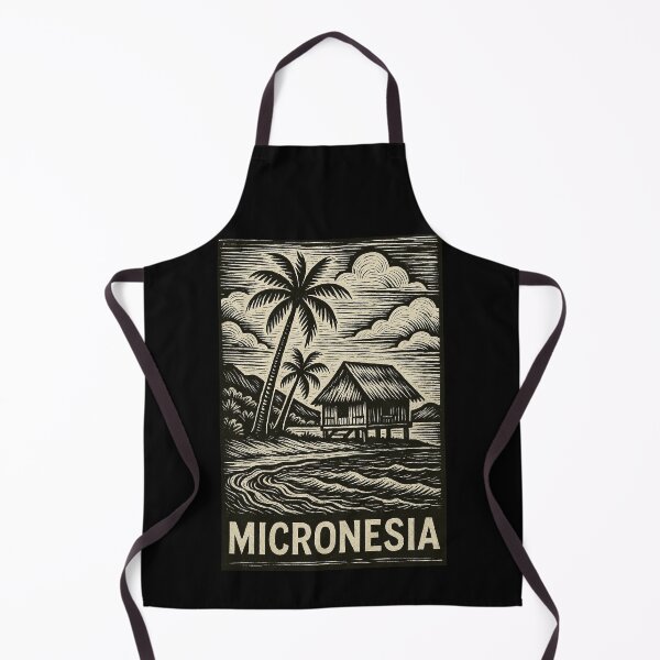 Item preview, Micronesia Linocut Style  designed and sold by Thistle-TShop.
