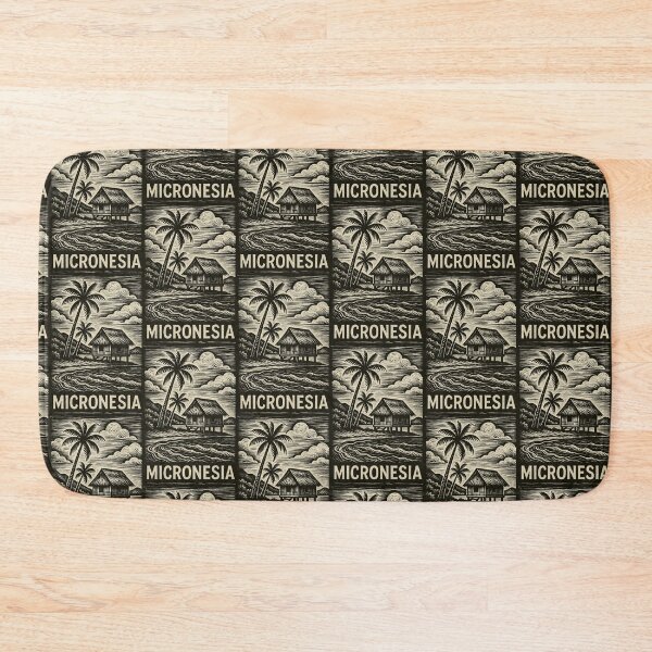 Item preview, Micronesia Linocut Style  designed and sold by Thistle-TShop.