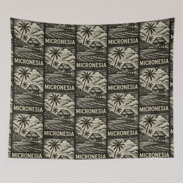 Item preview, Micronesia Linocut Style  designed and sold by Thistle-TShop.
