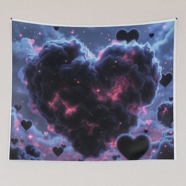 Item preview, Cosmic Heart Clouds – Dreamy Surreal Love Art designed and sold by PixelVibe782.