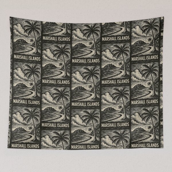 Item preview, Marshall Islands Linocut Style  designed and sold by Thistle-TShop.