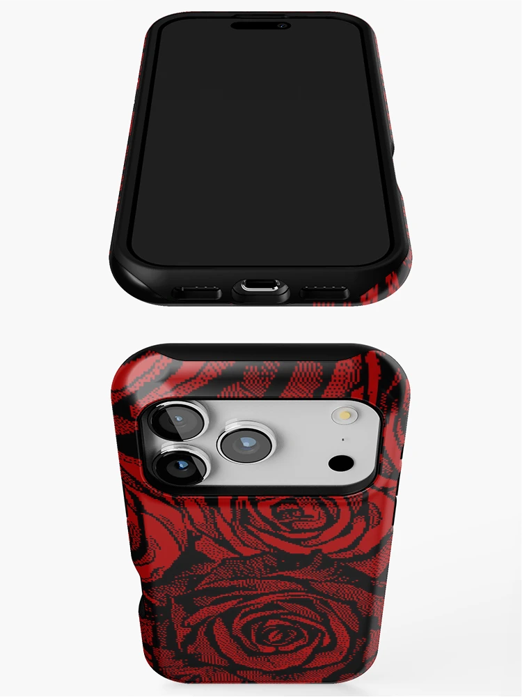 Thumbnail 3 of 4, iPhone Case, Pixelator | Red Roses designed and sold by StudioDestruct.