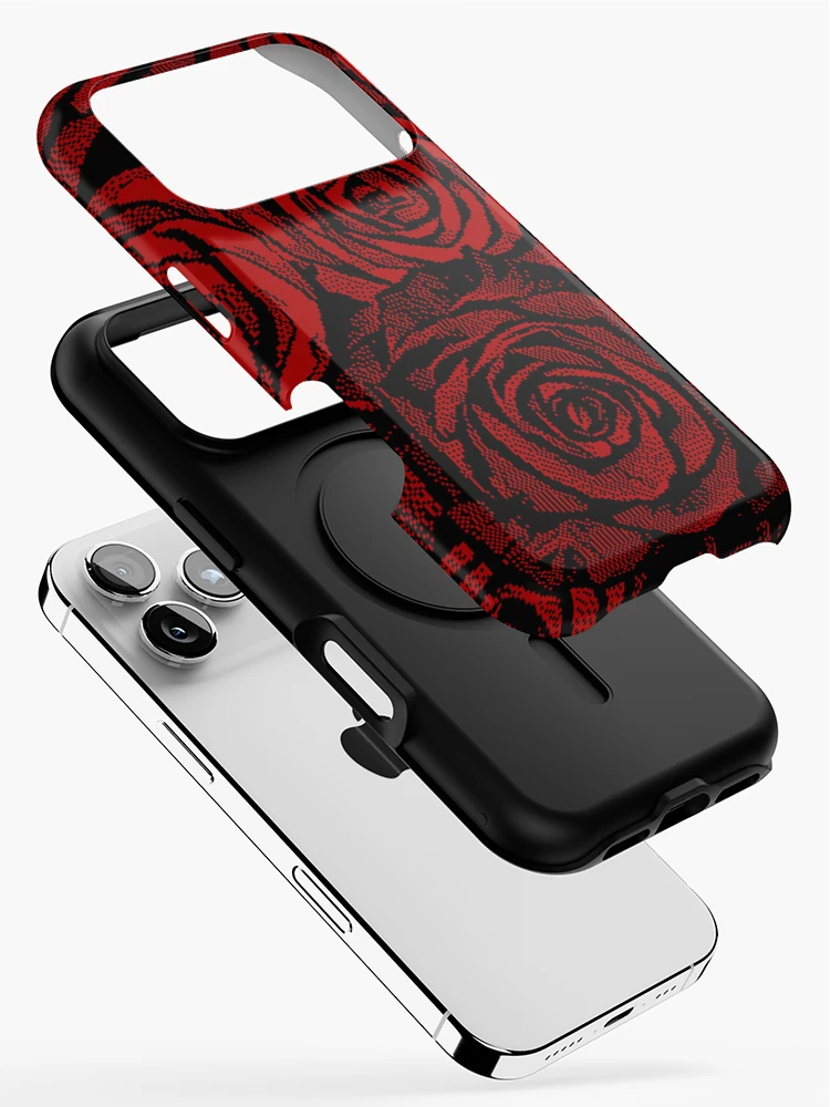 Thumbnail 2 of 4, iPhone Case, Pixelator | Red Roses designed and sold by StudioDestruct.