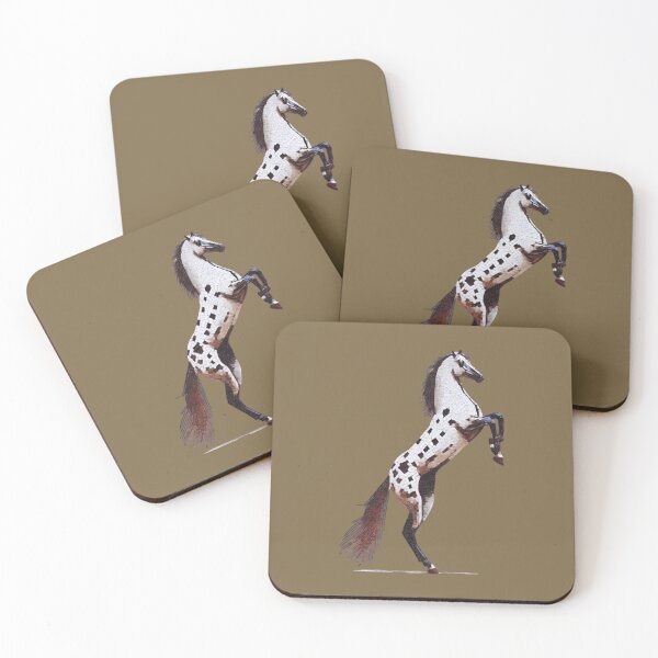 Item preview, rearing white horse mosaic designed and sold by designmari.