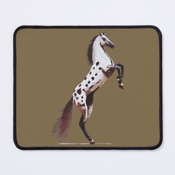 Item preview, rearing white horse mosaic designed and sold by designmari.