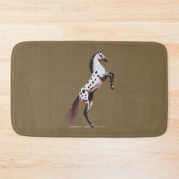 Item preview, rearing white horse mosaic designed and sold by designmari.