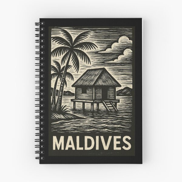 Item preview, Maldives Linocut Style  designed and sold by Thistle-TShop.