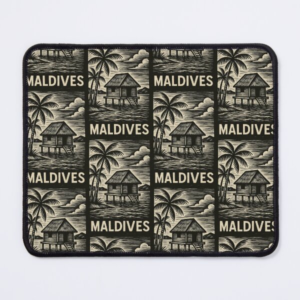 Item preview, Maldives Linocut Style designed and sold by Thistle-TShop.