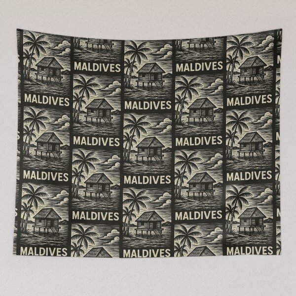 Item preview, Maldives Linocut Style  designed and sold by Thistle-TShop.