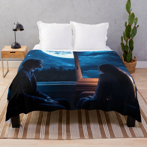 Item preview, Under the Same Moon – Romantic Split Night Art designed and sold by PixelVibe782.
