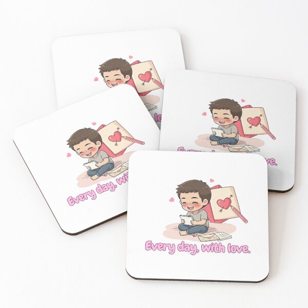 Item preview, Every Day With Love – Cute Valentine Letter Boy Illustration | Romantic Gift Design designed and sold by Beeform.