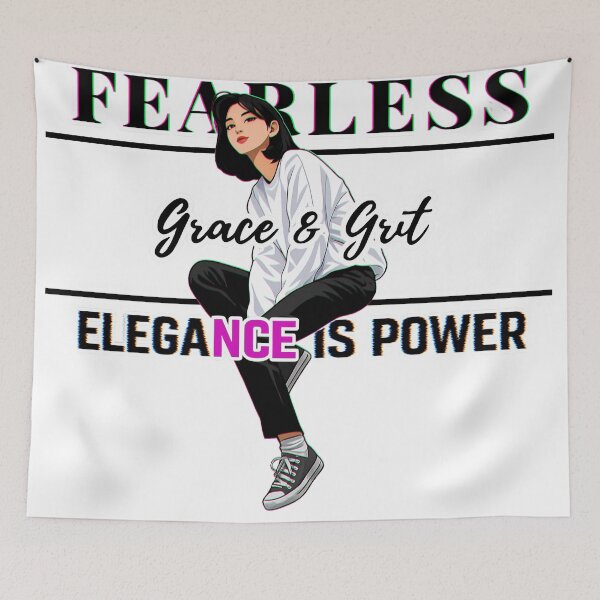 Item preview, Fearless Girl – Grace & Grit | Elegance Is Power Feminist Aesthetic Streetwear Design designed and sold by JEVANStudio.